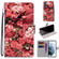 Samsung Galaxy S22 5G Coloured Drawing Cross Texture Horizontal Flip Leather Phone Case with Holder & Card Slots & Wallet & Lanyard - Pink Rose Garden