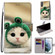 Samsung Galaxy S22 5G Coloured Drawing Cross Texture Horizontal Flip Leather Phone Case with Holder & Card Slots & Wallet & Lanyard - Frog Kitten