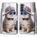 Samsung Galaxy S22 5G Coloured Drawing Cross Texture Horizontal Flip PU Phone Leather Case with Holder & Card Slots & Wallet & Lanyard - Colorful Layer - Oblique Hat Blue Mirror Cat