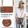 Samsung Galaxy S22 5G Zipper Card Bag Phone Case with Dual Lanyard - Brown