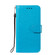 Samsung Galaxy S22 5G Solid Color Leather Phone Case with Holder & Card Slots & Wallet & Lanyard - Blue