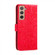 Samsung Galaxy S22 5G Lace Flower Leather Phone Case with Holder & Card Slots & Wallet & Photo Frame - Red