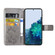 Samsung Galaxy S22 5G Four-leaf Clasp Embossed Leather Phone Case with Lanyard & Card Slot & Wallet & Bracket Function - Grey