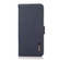 Samsung Galaxy S22 5G KHAZNEH Side-Magnetic Litchi Genuine Leather RFID Phone Case - Blue