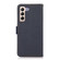 Samsung Galaxy S22 5G KHAZNEH Side-Magnetic Litchi Genuine Leather RFID Phone Case - Blue