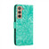 Samsung Galaxy S22 5G Lace Flower Leather Phone Case with Holder & Card Slots & Wallet & Photo Frame - Green