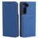 Samsung Galaxy S22 5G Strong Magnetism Liquid Feel Horizontal Flip Leather Phone Case - Blue