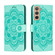 Samsung Galaxy S22 5G Sun Mandala Embossing Pattern Phone Leather Case with Holder & Card Slots & Wallet & Lanyard - Green