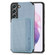 Samsung Galaxy S22 5G Carbon Fiber Magnetic Card Holder TPU+PU Case - Blue