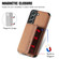 Samsung Galaxy S22 5G Carbon Fiber Magnetic Card Holder TPU+PU Case - Brown