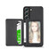 Samsung Galaxy S22 5G Carbon Fiber Magnetic Card Holder TPU+PU Case - Black