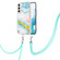 Samsung Galaxy S22 5G Electroplating Marble IMD TPU Phone Case with Lanyard - Green 004
