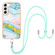 Samsung Galaxy S22 5G Electroplating Marble IMD TPU Phone Case with Lanyard - Green 004
