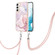 Samsung Galaxy S22 5G Electroplating Marble IMD TPU Phone Case with Lanyard - Rose Gold 005