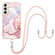 Samsung Galaxy S22 5G Electroplating Marble IMD TPU Phone Case with Lanyard - Rose Gold 005