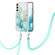 Samsung Galaxy S22 5G Electroplating Marble IMD TPU Phone Case with Lanyard - Green 003