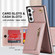 Samsung Galaxy S22 5G Cross-body Square Zipper Card Holder Bag Phone Case - Rose Gold