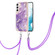 Samsung Galaxy S22 5G Electroplating Marble IMD TPU Phone Case with Lanyard - Purple 002