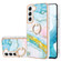 Samsung Galaxy S22 Electroplating Marble IMD TPU Phone Case with Ring Holder - Green 004