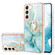 Samsung Galaxy S22 Electroplating Marble IMD TPU Phone Case with Ring Holder - Green 003