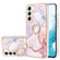 Samsung Galaxy S22 Electroplating Marble IMD TPU Phone Case with Ring Holder - Rose Gold 005
