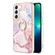 Samsung Galaxy S22 Electroplating Marble IMD TPU Phone Case with Ring Holder - Rose Gold 005