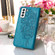 Samsung Galaxy S22 5G Embossed Butterfly Leather Phone Case with Holder & Card Slot & Wallet & Lanyard - Blue