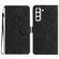 Samsung Galaxy S22 5G Flower Embossing Pattern Leather Phone Case - Black