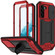 Samsung Galaxy S22 5G R-JUST Sliding Camera Metal + Silicone Holder Phone Case - Red