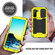 Samsung Galaxy S22 5G R-JUST Sliding Camera Metal + Silicone Holder Phone Case - Yellow