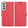Samsung S22 Litchi Texture Horizontal Flip Protective Case with Holder & Card Slots & Wallet - Red