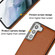 Samsung Galaxy S22 5G Leather Texture Full Coverage Phone Case - Brown