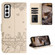 Samsung Galaxy S22 Cat Embossing Pattern Leather Phone Case with Lanyard - Beige
