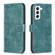 Samsung Galaxy S22 5G Plaid Embossed Leather Phone Case - Green
