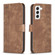 Samsung Galaxy S22 5G Plaid Embossed Leather Phone Case - Brown