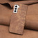 Samsung Galaxy S22 5G Plaid Embossed Leather Phone Case - Brown