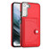 Samsung Galaxy S22 5G Shockproof Leather Phone Case with Card Holder - Red