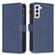 Samsung Galaxy S22 5G 9 Card Slots Zipper Wallet Leather Flip Phone Case - Blue