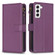 Samsung Galaxy S22 5G 9 Card Slots Zipper Wallet Leather Flip Phone Case - Dark Purple