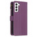 Samsung Galaxy S22 5G 9 Card Slots Zipper Wallet Leather Flip Phone Case - Dark Purple