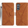 Samsung Galaxy S22 5G Stitching Embossed Leather Phone Case - Brown