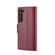 Samsung Galaxy S22 5G CaseMe 023 Butterfly Buckle Litchi Texture RFID Anti-theft Leather Phone Case - Wine Red