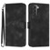 Samsung Galaxy S22 5G Line Pattern Skin Feel Leather Phone Case - Black