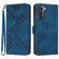 Samsung Galaxy S22 5G Line Pattern Skin Feel Leather Phone Case - Royal Blue