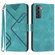 Samsung Galaxy S22 5G Line Pattern Skin Feel Leather Phone Case - Light Blue