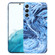 Samsung Galaxy S22 5G Marble Pattern Phone Case - Navy Blue White