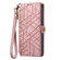 Samsung Galaxy S22 5G Geometric Zipper Wallet Side Buckle Leather Phone Case - Pink