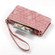 Samsung Galaxy S22 5G Geometric Zipper Wallet Side Buckle Leather Phone Case - Pink