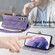 Samsung Galaxy S22 5G Geometric Zipper Wallet Side Buckle Leather Phone Case - Purple