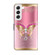 Samsung Galaxy S22 Crystal 3D Shockproof Protective Leather Phone Case - Pink Bottom Butterfly